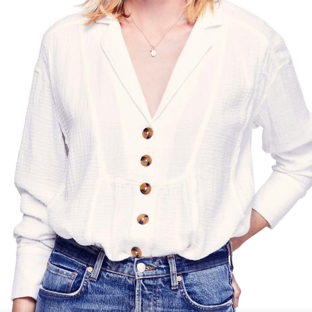 Free People All About The Feels Button Down View 2